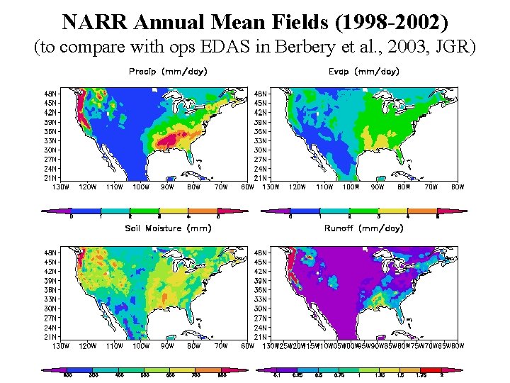 NARR Annual Mean Fields (1998 -2002) (to compare with ops EDAS in Berbery et