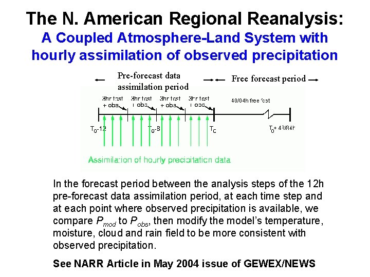 The N. American Regional Reanalysis: A Coupled Atmosphere-Land System with hourly assimilation of observed