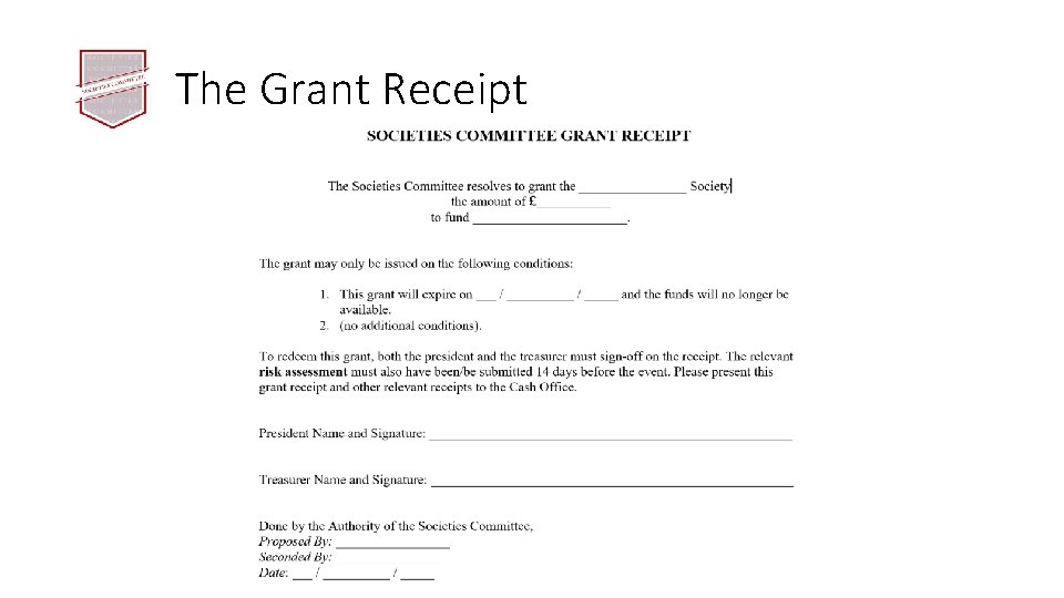 The Grant Receipt 