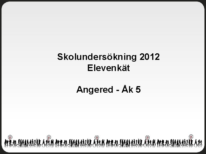 Skolundersökning 2012 Elevenkät Angered - Åk 5 