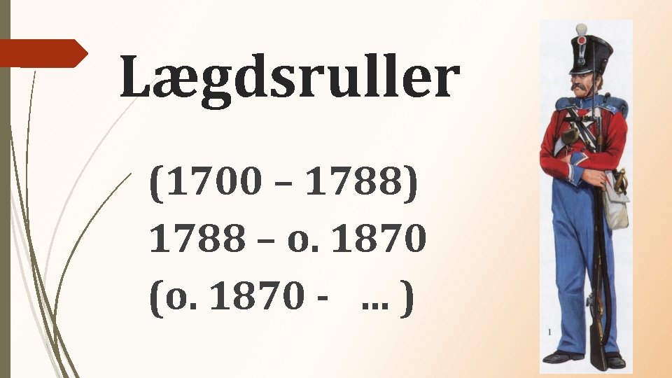 Lægdsruller (1700 – 1788) 1788 – o. 1870 (o. 1870 - … ) 