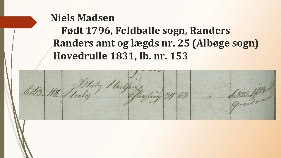 Niels Madsen Født 1796, Feldballe sogn, Randers amt og lægds nr. 25 (Albøge sogn)