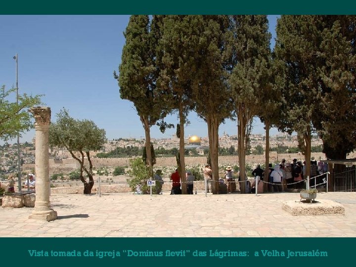 Vista tomada da igreja “Dominus flevit” das Lágrimas: a Velha Jerusalém 