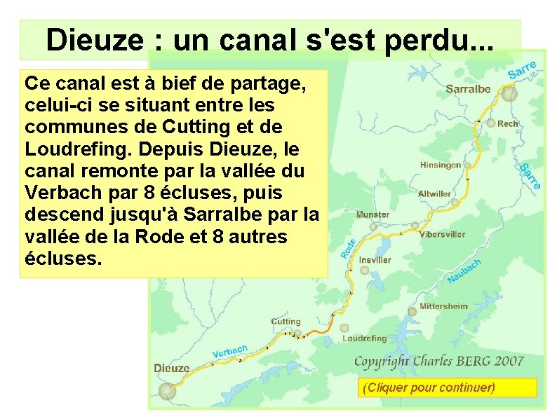 Dieuze : un canal s'est perdu. . . Ce canal est à bief de