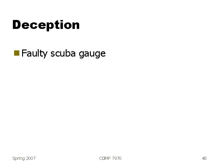 Deception g Faulty Spring 2007 scuba gauge COMP 7970 48 