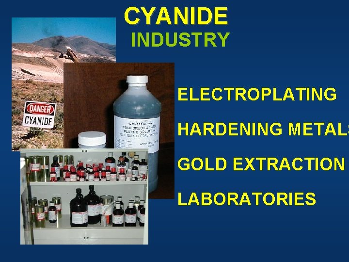 CYANIDE INDUSTRY ELECTROPLATING HARDENING METALS GOLD EXTRACTION LABORATORIES 