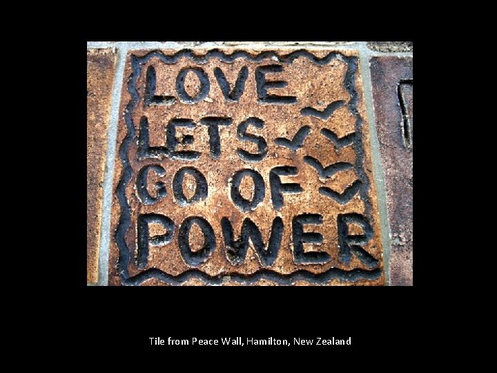 Tile from Peace Wall, Hamilton, New Zealand 
