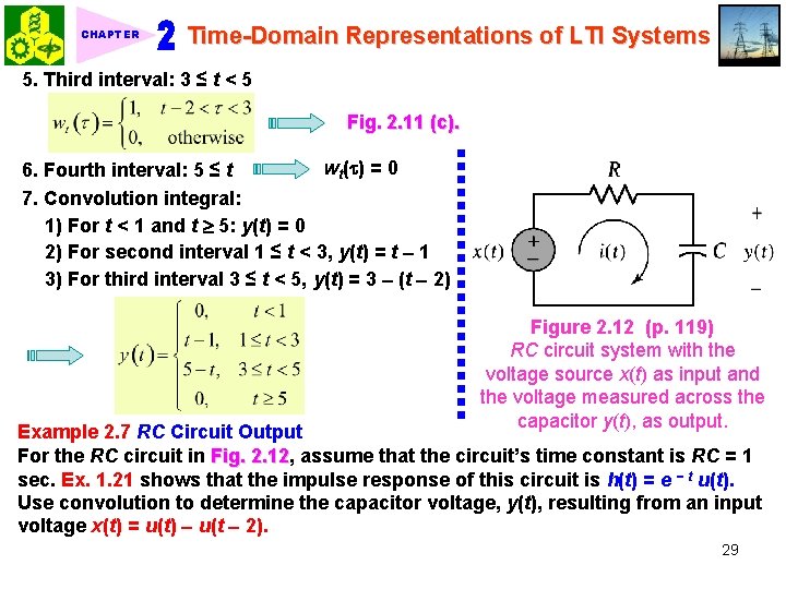 CHAPTER Time-Domain Representations of LTI Systems 5. Third interval: 3 ≤ t < 5
