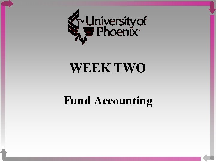 WEEK TWO Fund Accounting 