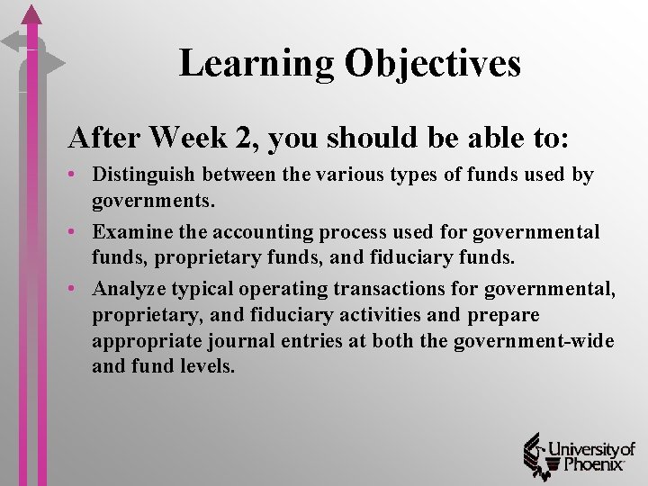Learning Objectives After Week 2, you should be able to: • Distinguish between the