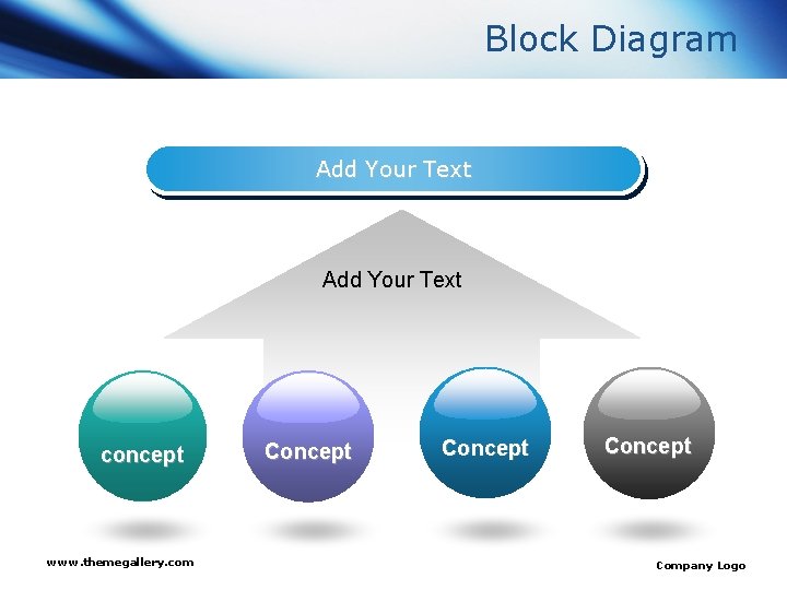 Block Diagram Add Your Text concept www. themegallery. com Concept Company Logo 