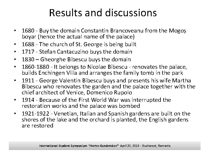 Results and discussions • 1680 - Buy the domain Constantin Brancoveanu from the Mogoș