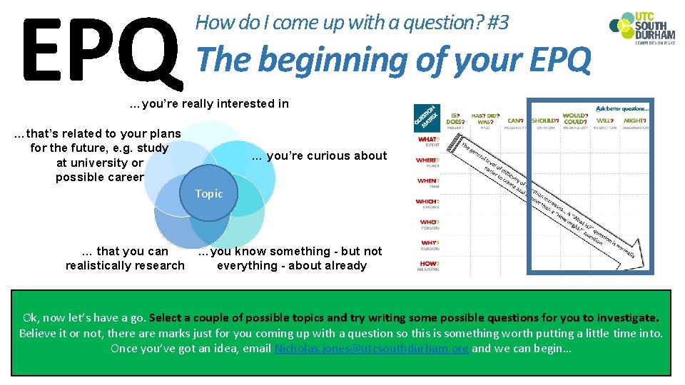 EPQ How do I come up with a question? #3 The beginning of your