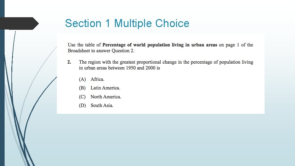 Section 1 Multiple Choice Section 1 Multiple Choice
