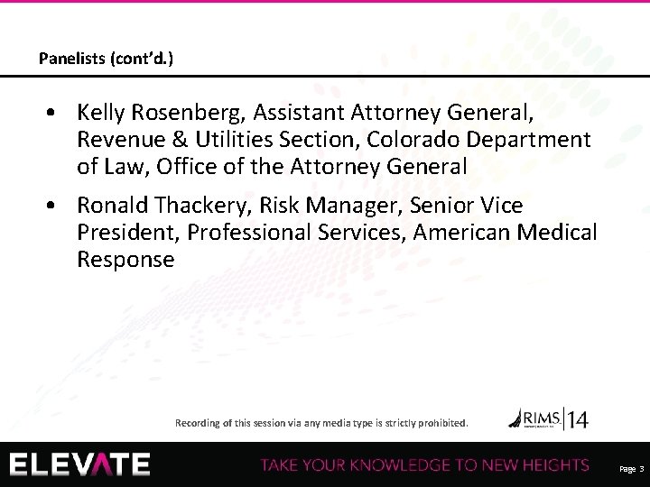Panelists (cont’d. ) • Kelly Rosenberg, Assistant Attorney General, Revenue & Utilities Section, Colorado