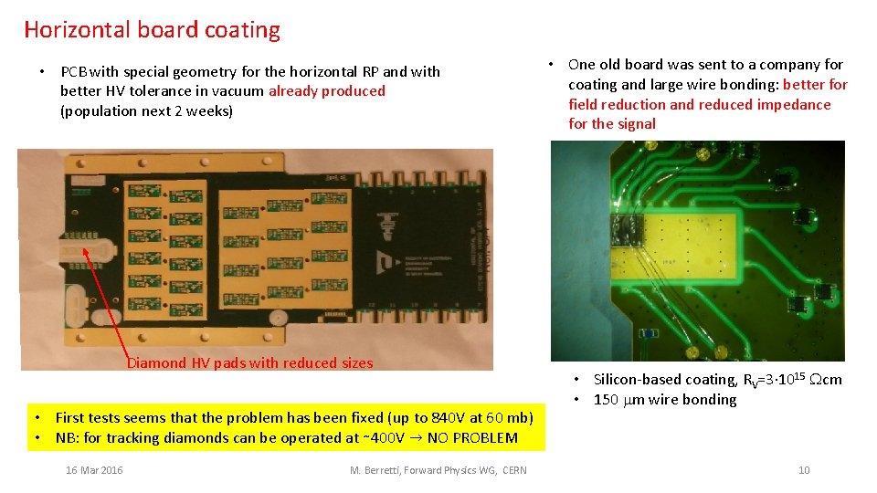 Horizontal board coating • PCB with special geometry for the horizontal RP and with