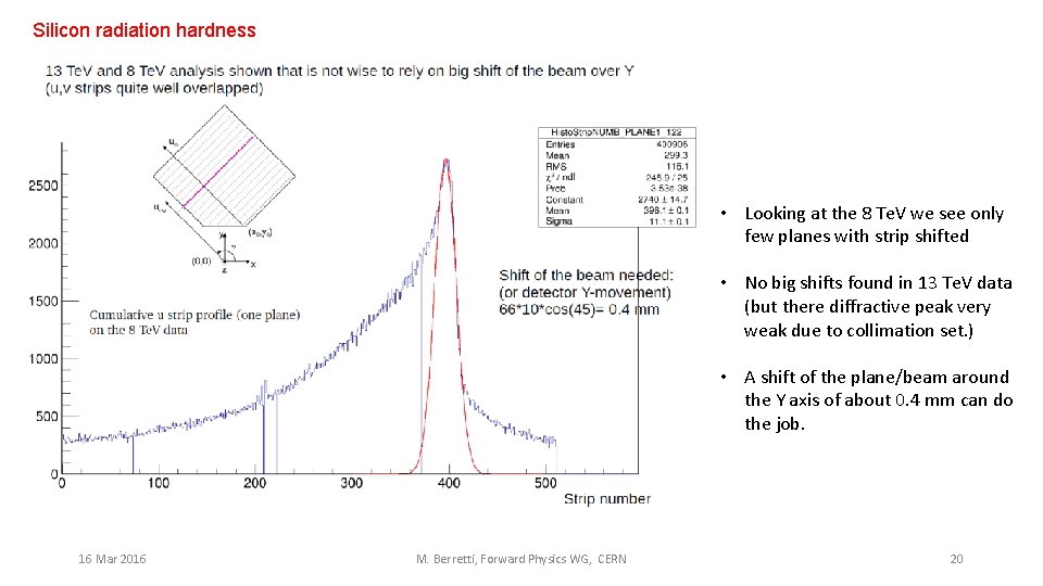 Silicon radiation hardness • Looking at the 8 Te. V we see only few