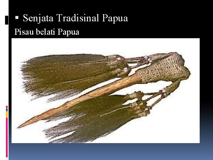  Senjata Tradisinal Papua Pisau belati Papua Salah satu senjata tradisional di Papua adalah