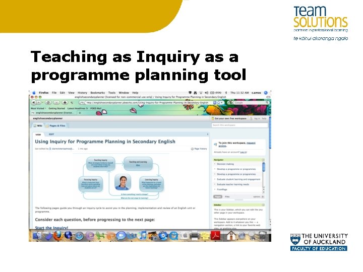 Teaching as Inquiry as a programme planning tool 