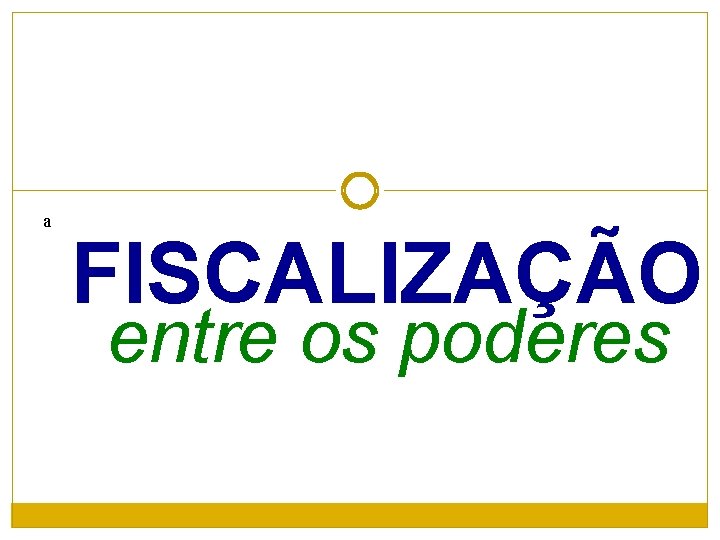 a FISCALIZAÇÃO entre os poderes 