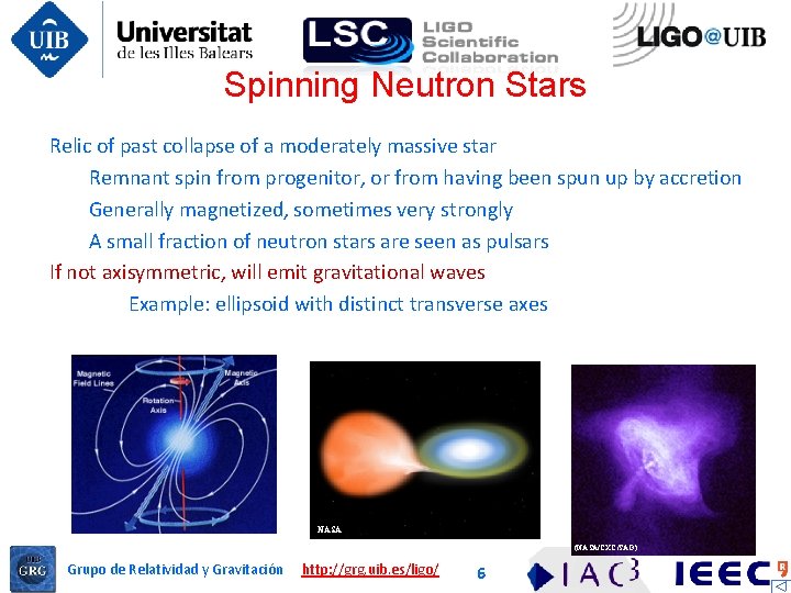 Spinning Neutron Stars Relic of past collapse of a moderately massive star Remnant spin