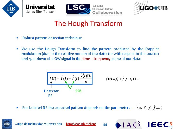 The Hough Transform • Robust pattern detection technique. • We use the Hough Transform