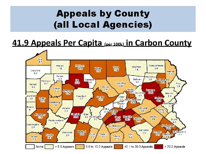 Appeals by County (all Local Agencies) 41. 9 Appeals Per Capita (per 100 k)