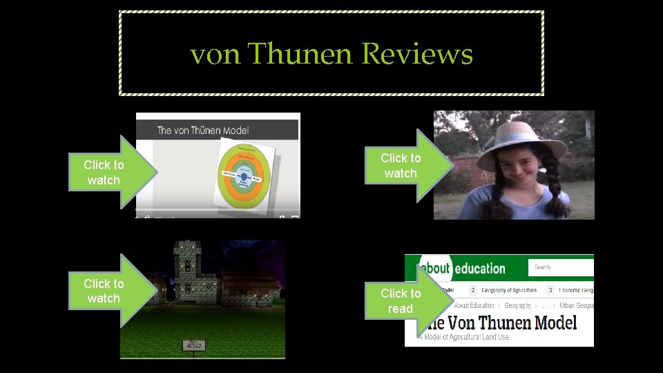 von Thunen Reviews Click to watch Click to read 