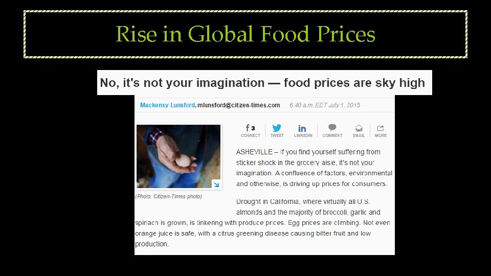 Rise in Global Food Prices 