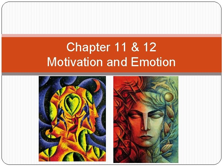 Chapter 11 & 12 Motivation and Emotion 