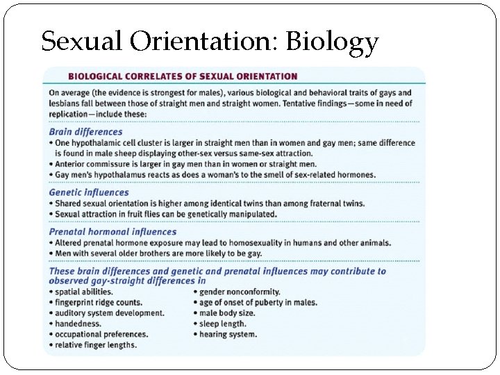 Sexual Orientation: Biology 