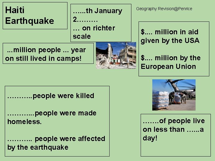 Haiti Earthquake …. . . th January 2……… … on richter scale . .