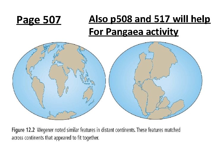 Page 507 Also p 508 and 517 will help For Pangaea activity 