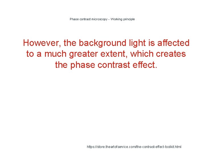 Phase contrast microscopy - Working principle 1 However, the background light is affected to