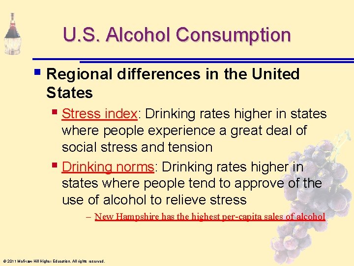 U. S. Alcohol Consumption § Regional differences in the United States § Stress index: