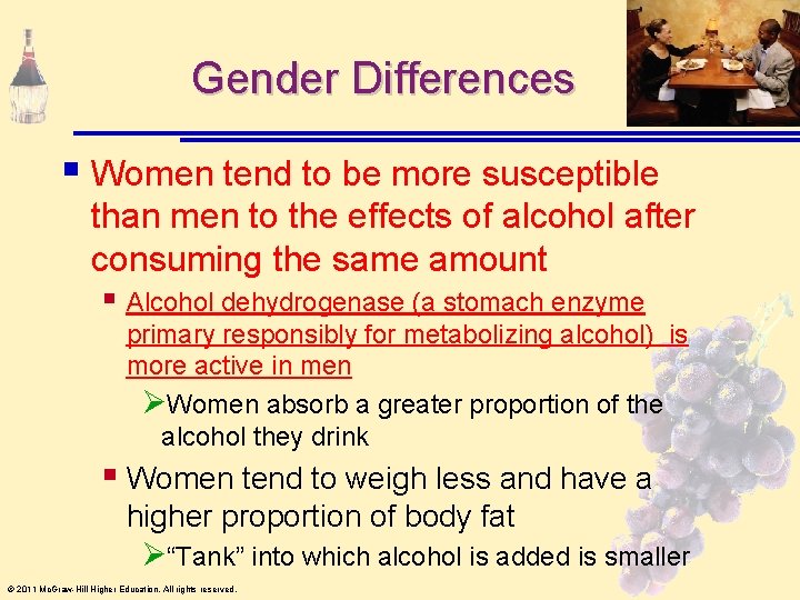 Gender Differences § Women tend to be more susceptible than men to the effects