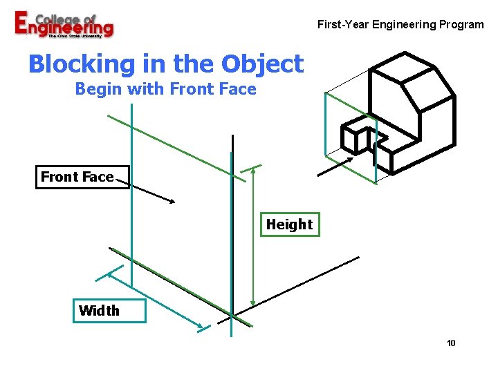 First-Year Engineering Program Blocking in the Object Begin with Front Face Height Width 10