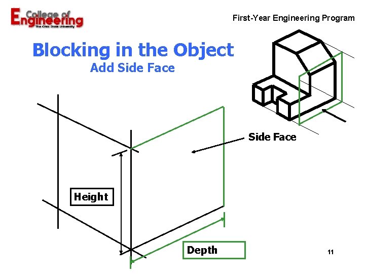 First-Year Engineering Program Blocking in the Object Add Side Face Height Depth 11 