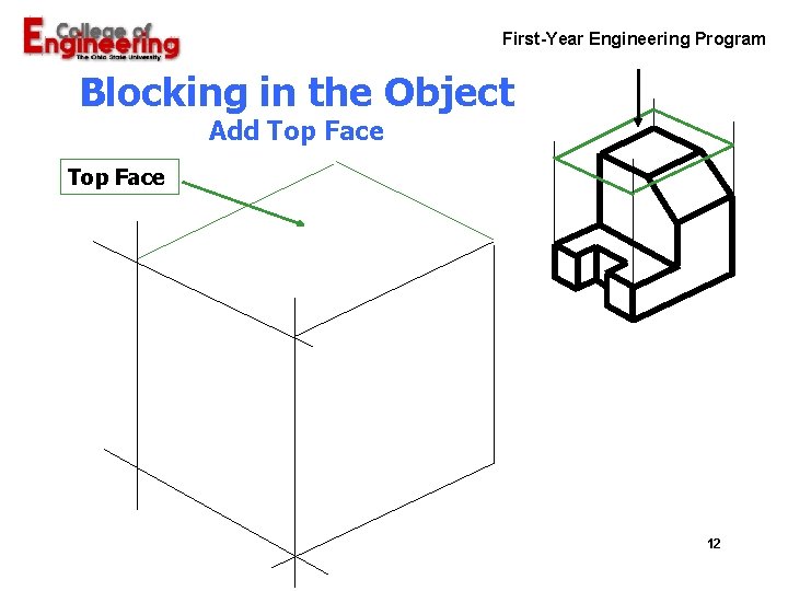 First-Year Engineering Program Blocking in the Object Add Top Face 12 