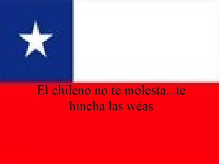 El chileno no te molesta. . . te hincha las wéas 