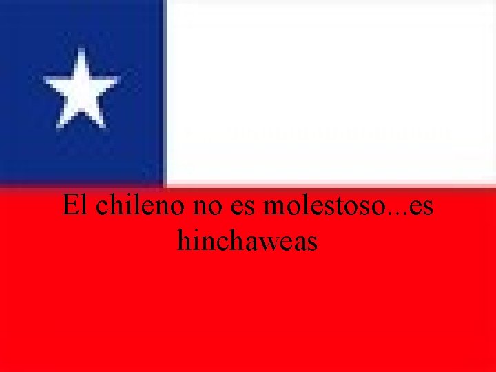 El chileno no es molestoso. . . es hinchaweas 