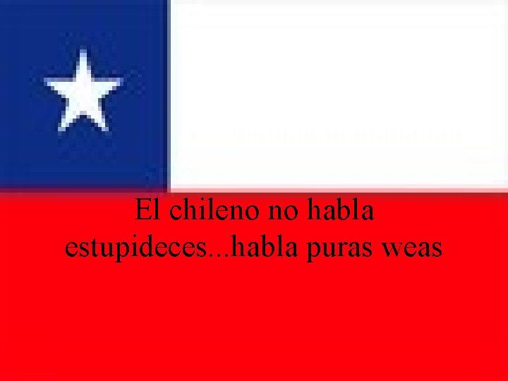 El chileno no habla estupideces. . . habla puras weas 