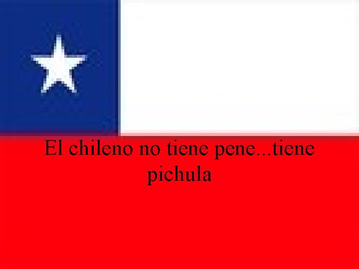 El chileno no tiene pene. . . tiene pichula 