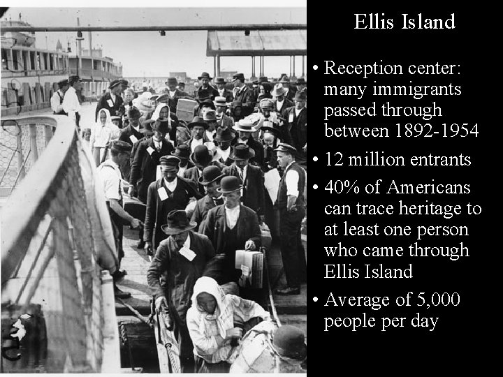 Ellis Island • Reception center: many immigrants passed through between 1892 -1954 • 12