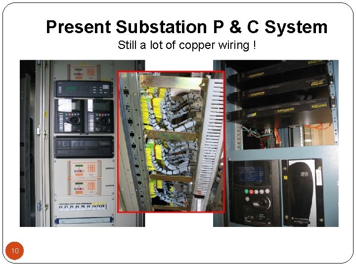 Present Substation P & C System Still a lot of copper wiring ! 10