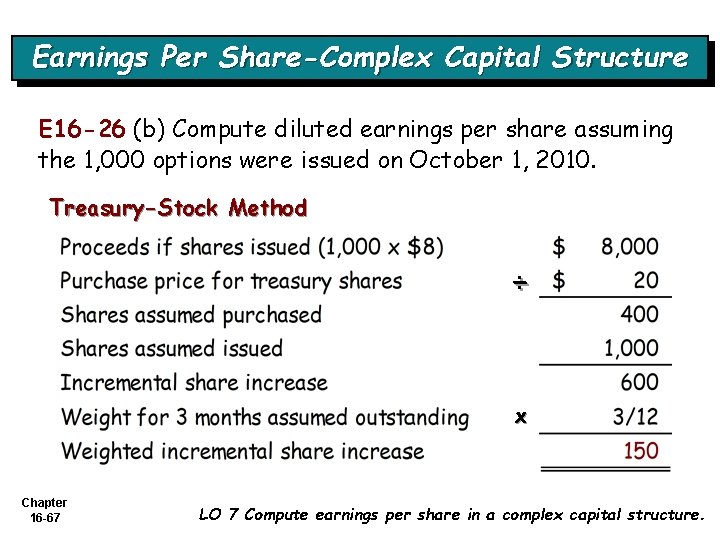 Earnings Per Share-Complex Capital Structure E 16 -26 (b) Compute diluted earnings per share