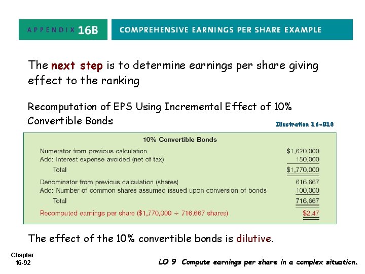 The next step is to determine earnings per share giving effect to the ranking