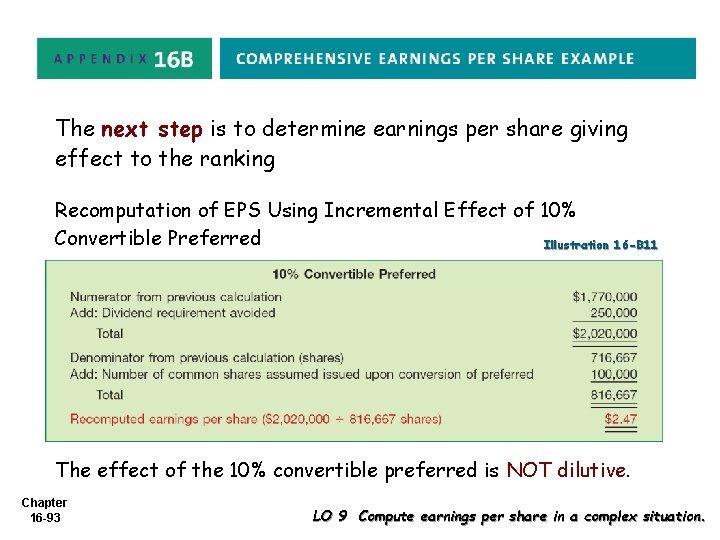 The next step is to determine earnings per share giving effect to the ranking