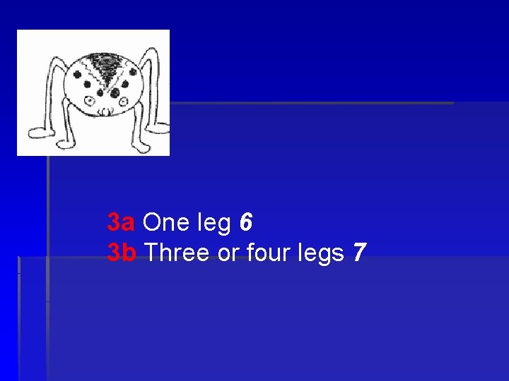 3 a One leg 6 3 b Three or four legs 7 