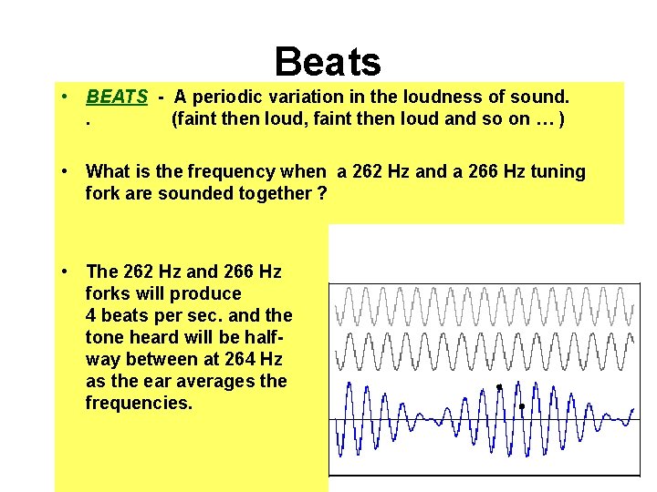 Beats • BEATS - A periodic variation in the loudness of sound. . (faint